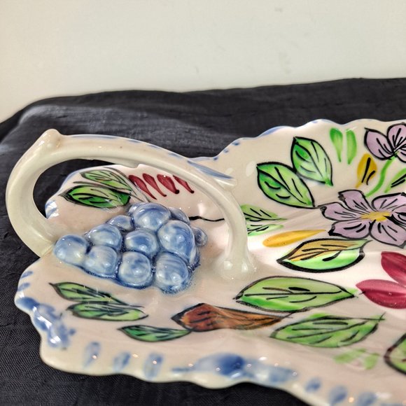 Vintage Blue Ridge Southern Potteries Summertime Leaf Serving Dish Handle TN, US - Picture 5 of 9